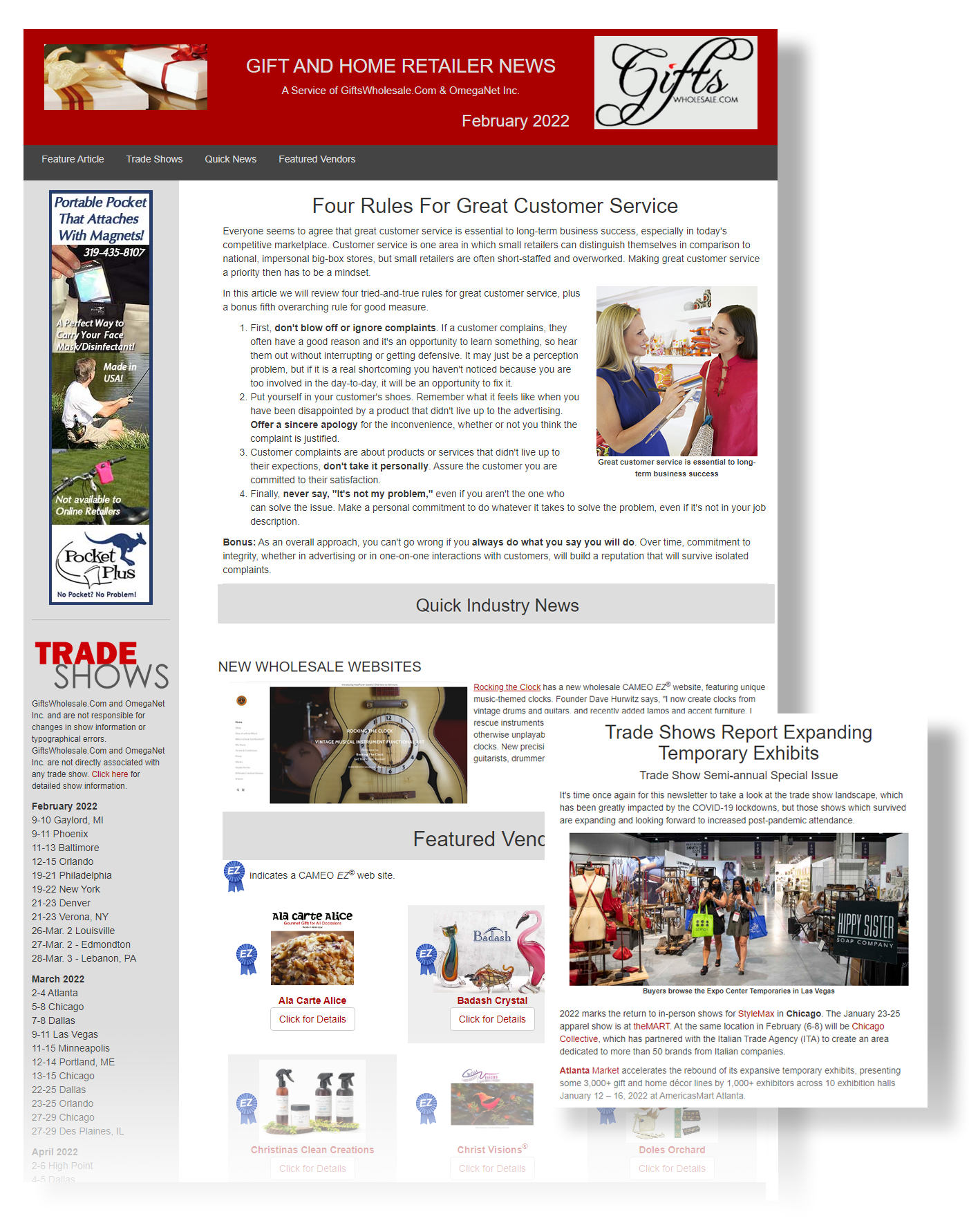 newsletterLayout Gift & Home Retailer News Screenshot